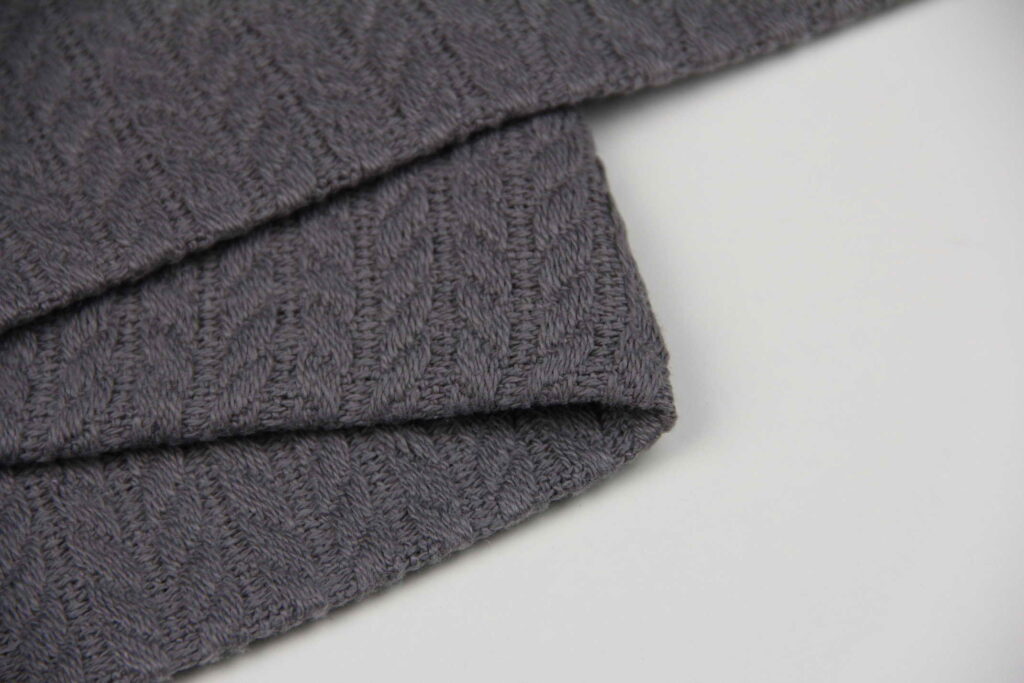 Ткань Пике Косичка Темно-серая, плотность 310 г/м2, ширина 240 см
