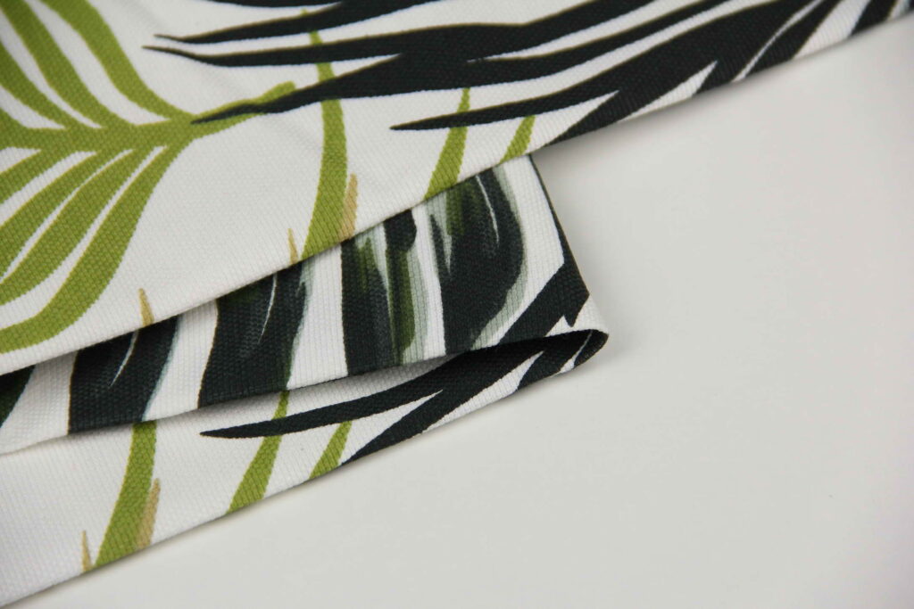 Ткань скатертная с тефлоновой пропиткой Монстера Оливково-зеленый