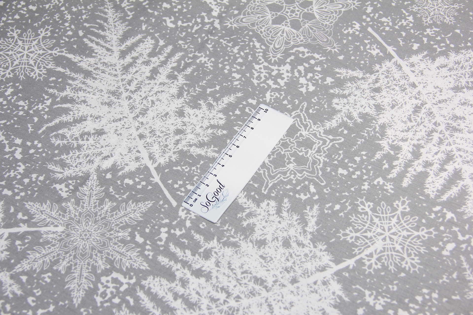 Ткань Ранфорс Изморозь Серый, Турция, ширина 240 см, плотность 135 г/м2