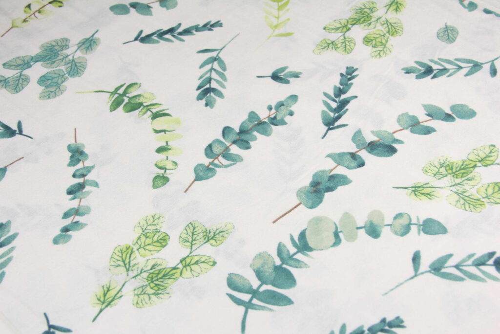 Ткань Фланель Гербарий Зеленый, Турция, ширина 240 см, плотность 160 г/м2