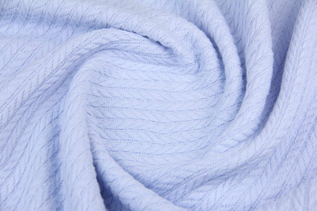 Ткань Пике Косичка Светло-голубой, плотность 310 г/м2, ширина 240 см