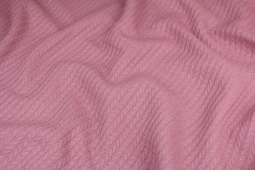Ткань Пике Косичка Пастельный розовый, плотность 310 г/м2, ширина 240 см