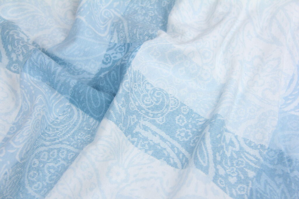 Ткань Фланель Клетка жаккард Голубой, Турция, ширина 240 см, плотность 160 г/м2