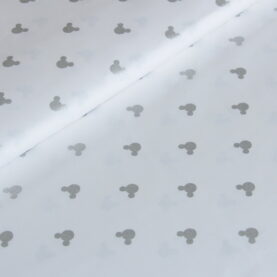 Ткань Ранфорс с глиттером Мики серебро, Турция, ширина 240 см