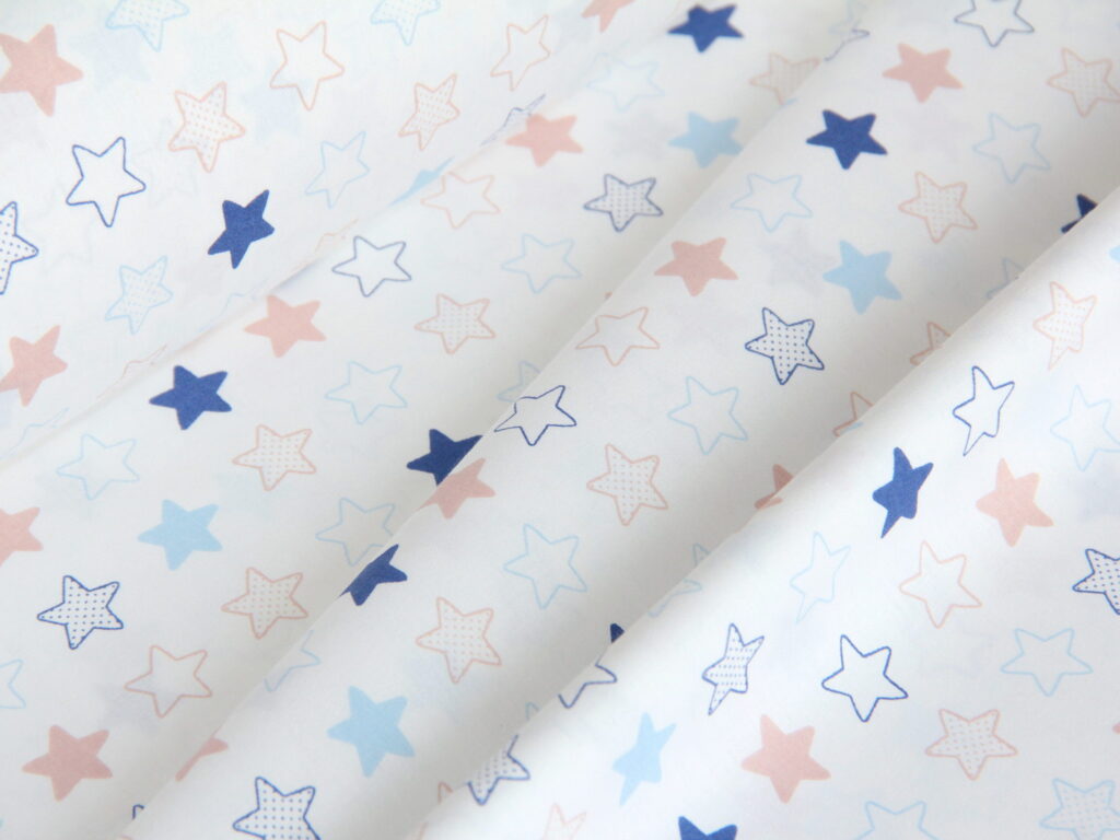 Ткань Ранфорс Stars голубой, Турция, ширина 240 см