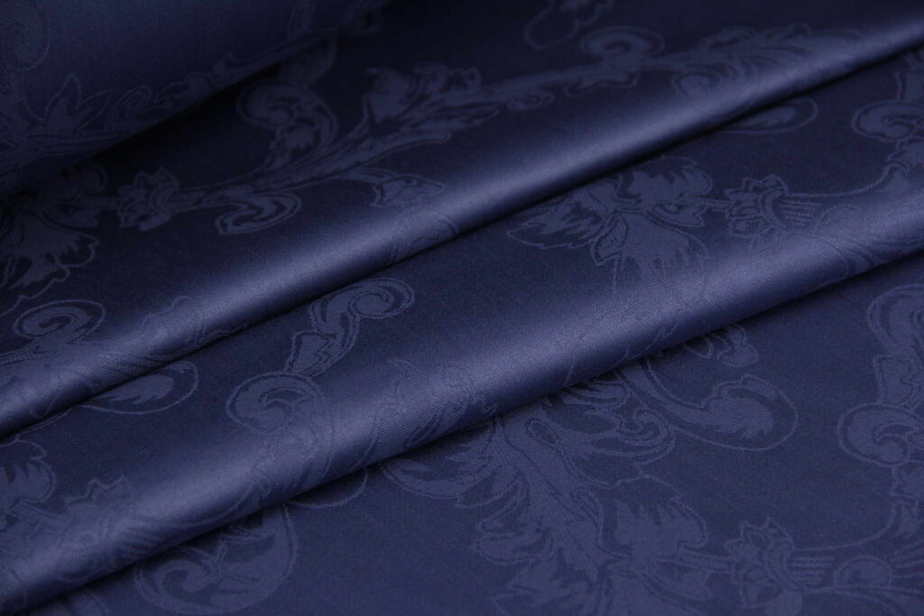 Ткань Сатин жаккард Рим Темно-синий, Турция, ширина 240см, плотность 130 г/м5
