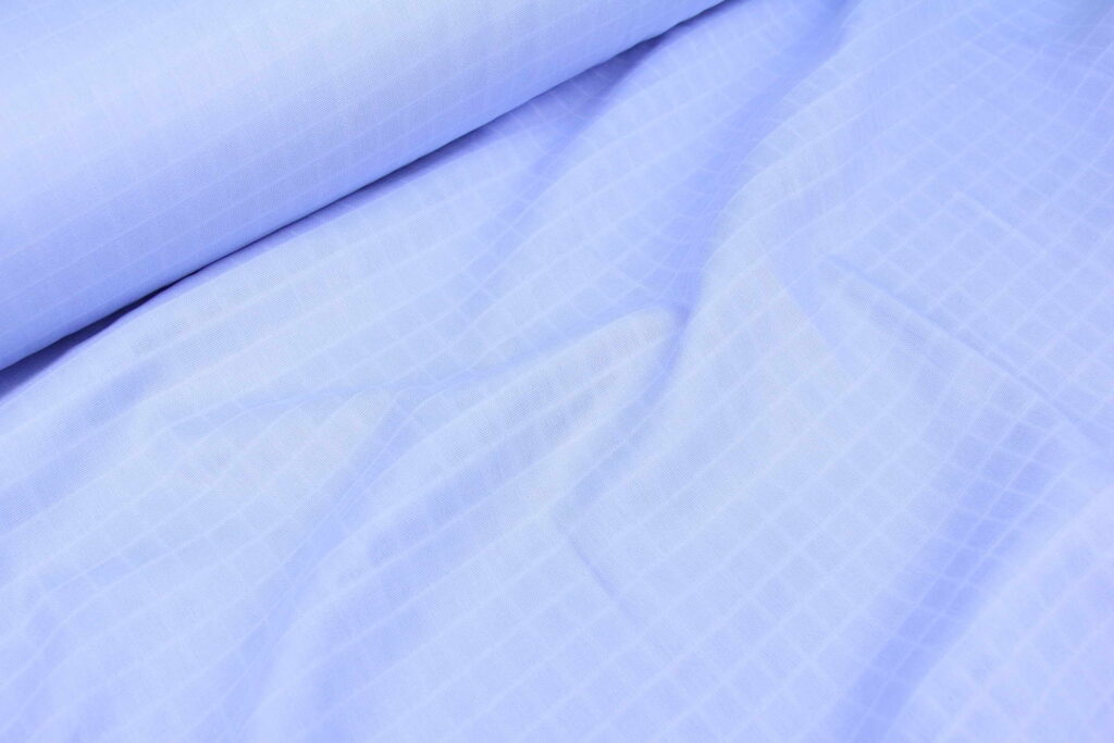 Ткань Муслин клеточка Голубой, Турция, плотность 120 г/м2, ширина 160 см