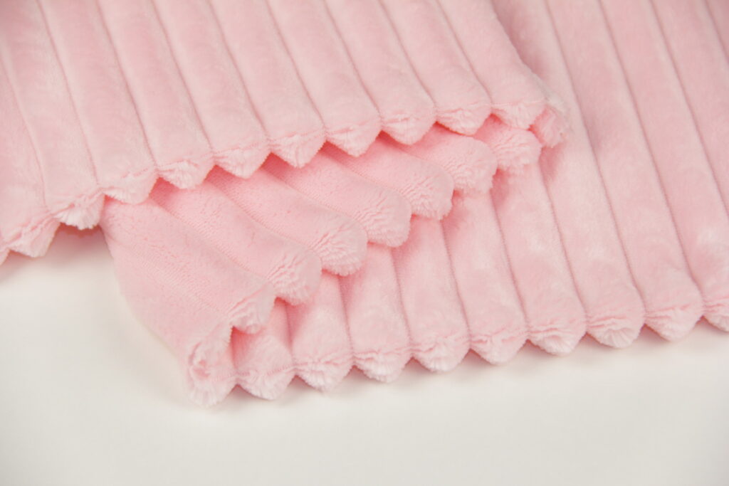 Ткань Плюш Minky Stripes светло-розовый (шарпей), плотность 350 г/м2, ширина 160 см
