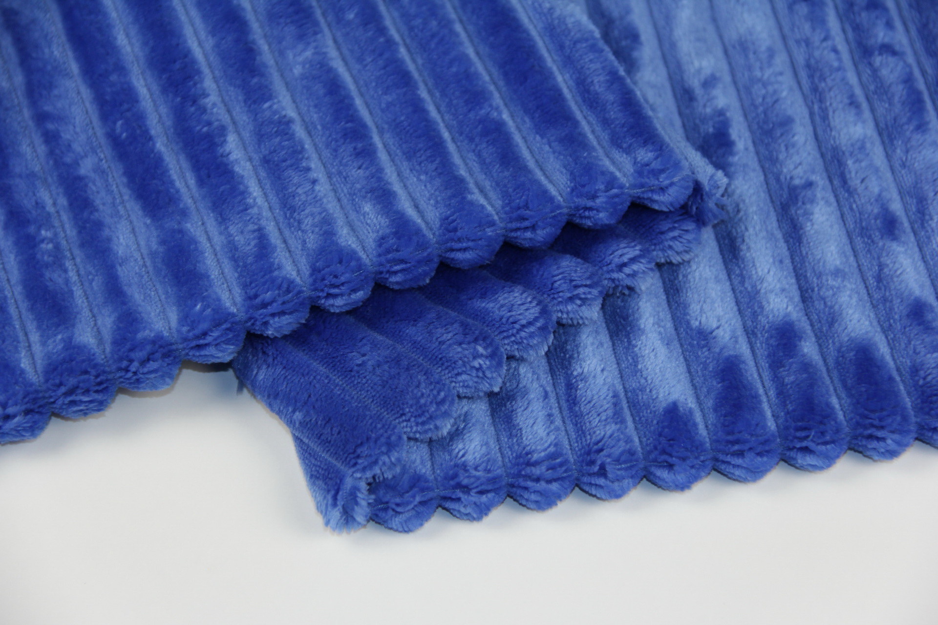 Ткань Плюш Minky Stripes синий (шарпей), плотность 350 г/м2, ширина 160 см