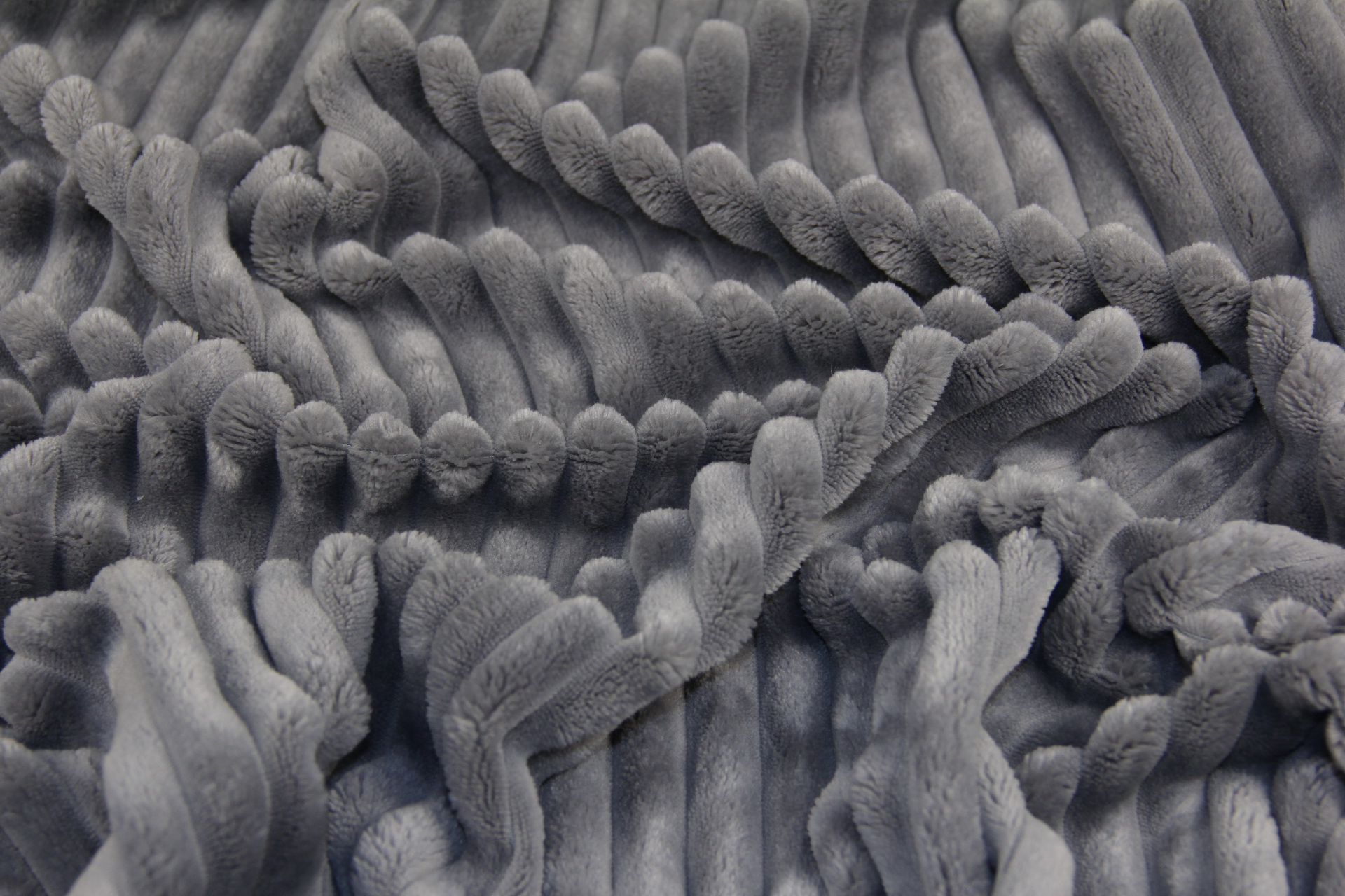Ткань Плюш Minky Stripes серый (шарпей), плотность 350 г/м2, ширина 160 см