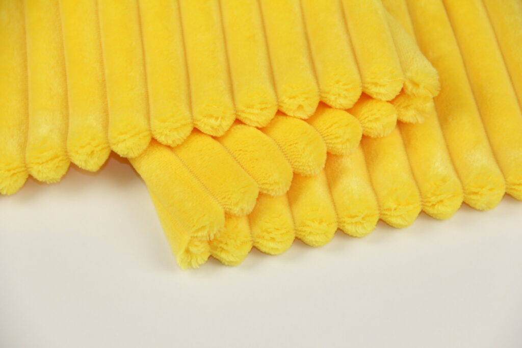 Ткань Плюш Minky Stripes желтый (шарпей), плотность 350 г/м2, ширина 160 см
