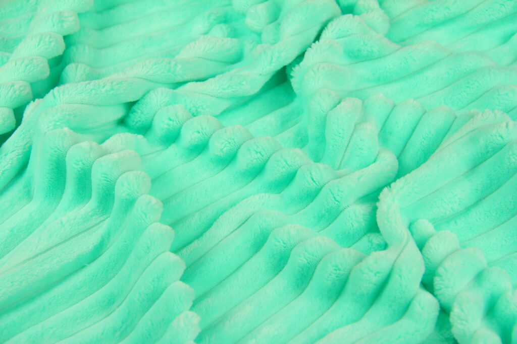 Ткань Плюш Minky Stripes мята (шарпей), плотность 350 г/м2, ширина 160 см
