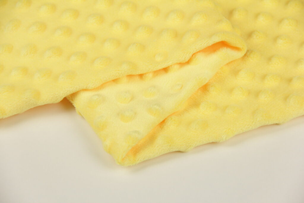 Ткань Плюш Minky Dots желтый (пупырышки), плотность 350 г/м2, ширина 160 см