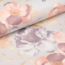 Ткань Ранфорс Цветочный бум Латте, Турция, ширина 240 см, плотность 135 г/м2