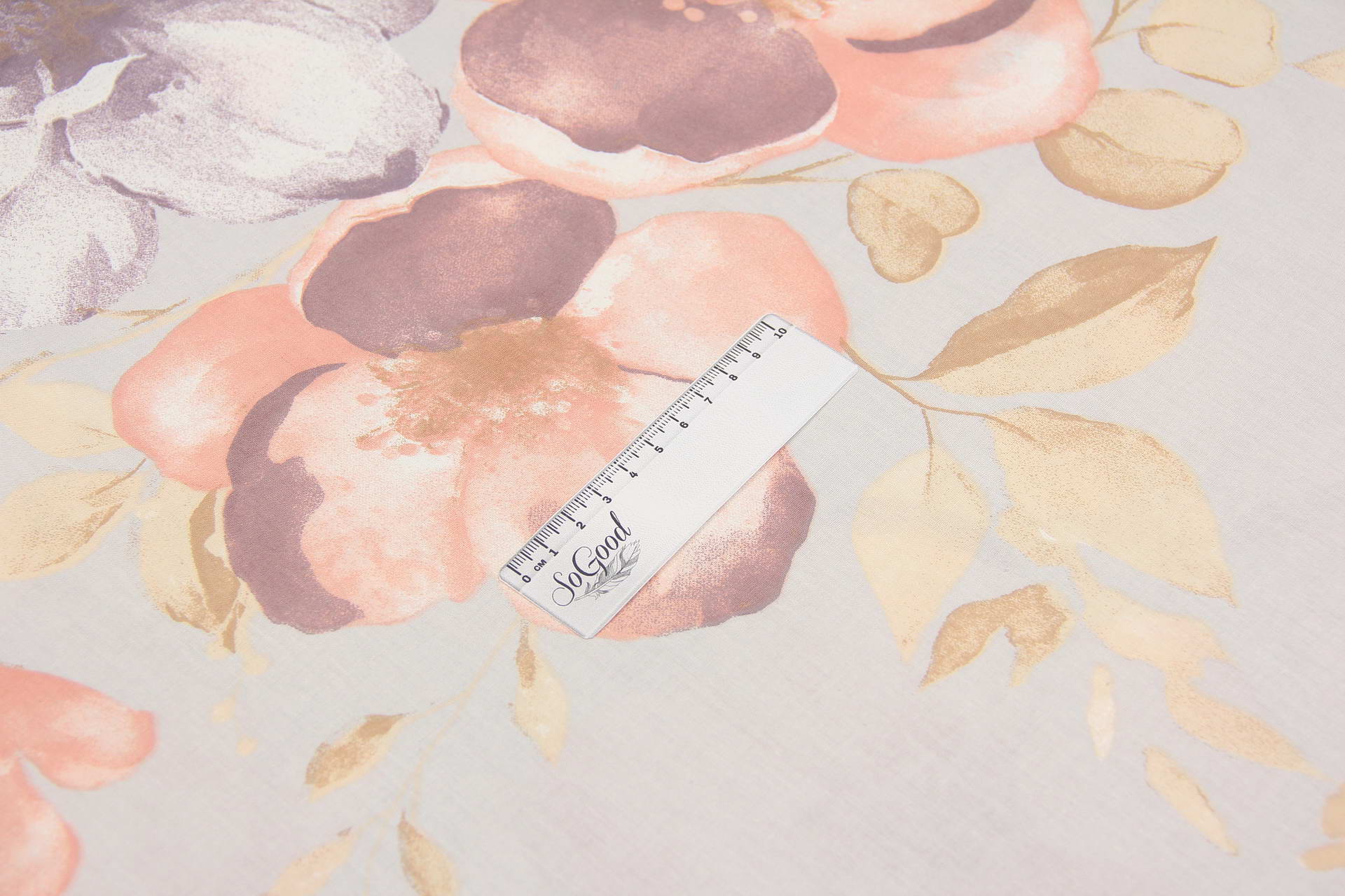 Ткань Ранфорс Цветочный бум Латте, Турция, ширина 240 см, плотность 135 г/м2