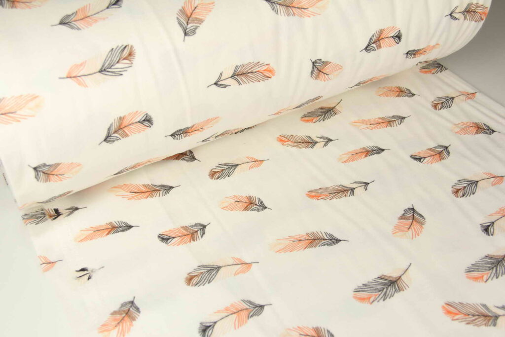 Фланель постельная Перышки Пудровые, Турция, ширина 240 см, плотность 160 г/м2