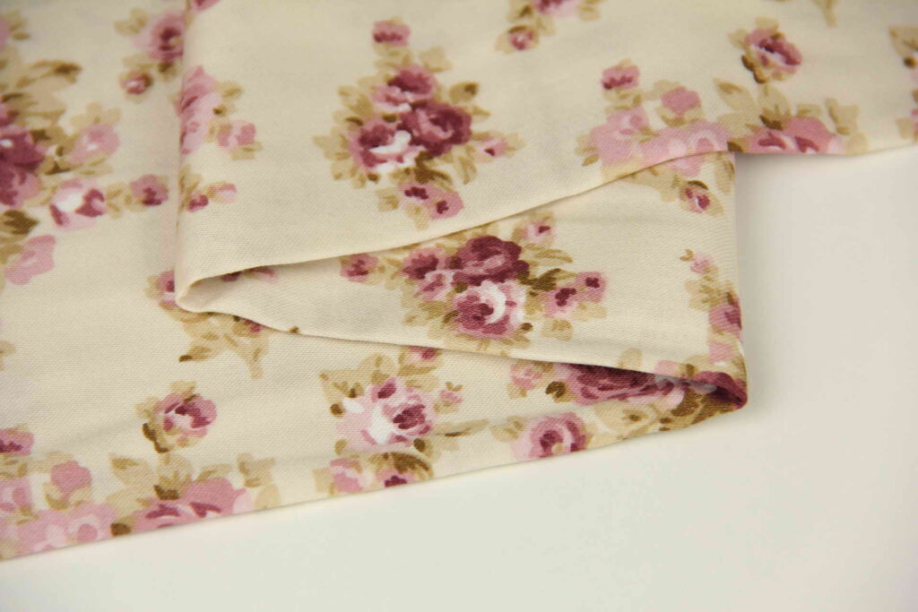 Ткань Сатин набивной Прованс Розово-бежевый, Турция, ширина 240 см