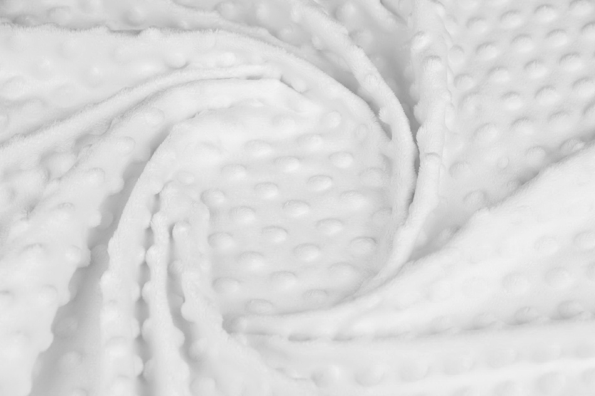 Ткань Плюш Minky Dots белый (пупырышки), плотность 350 г/м2, ширина 160 см