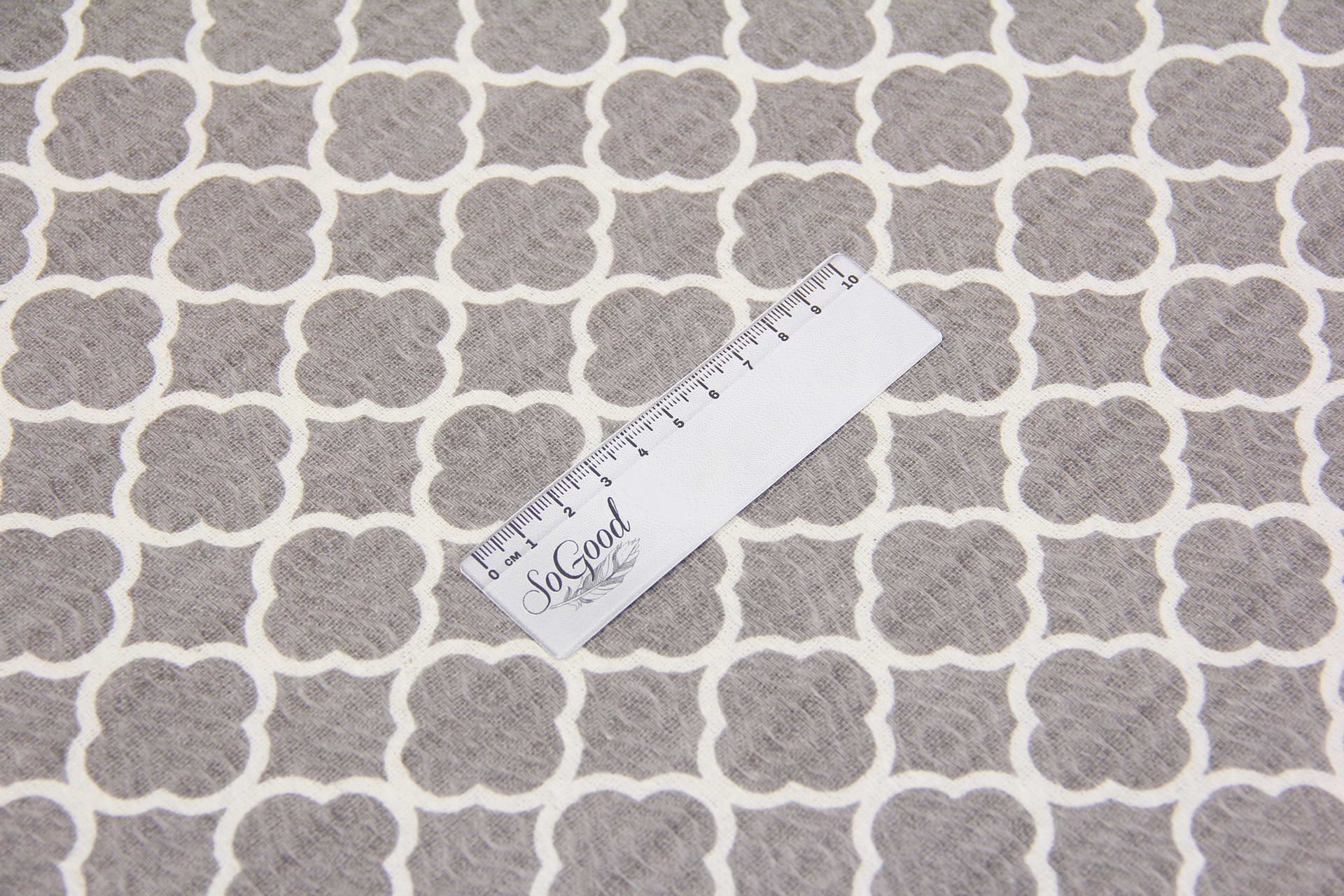 Ткань Пике Марокко серый и белый, Турция, ширина 235 см, плотность 240 г/м2