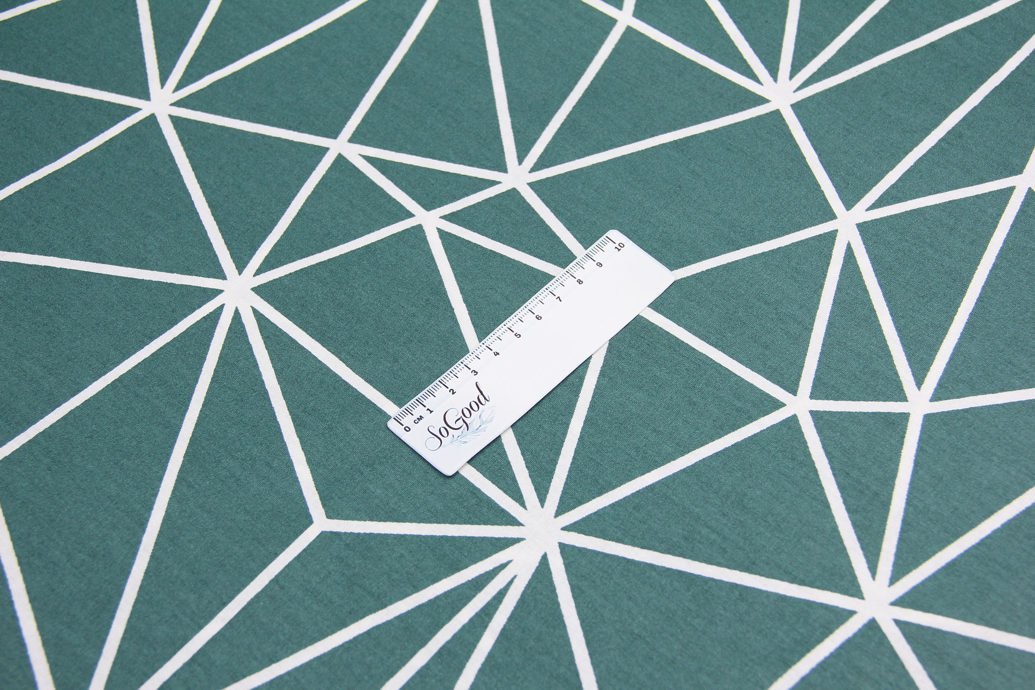 Ткань Ранфорс Ламаные грани Изумрудный, Турция, ширина 240 см, 100% хлопок