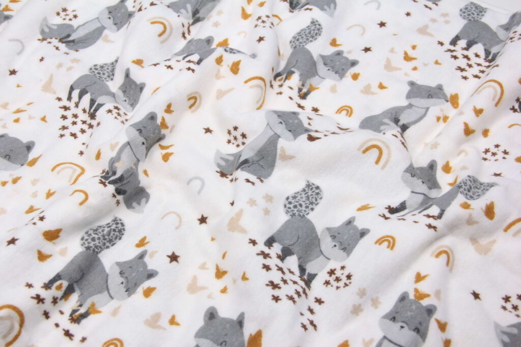 Ткань Фланель Лисичка-сестричка Серый, Турция, ширина 240 см, плотность 160 г/м3