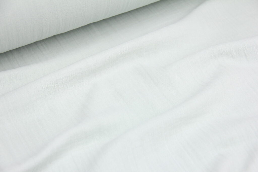 Ткань Муслин жатый двухслойный Светло-мятный, Турция, плотность 120 г/м2, ширина 160 см