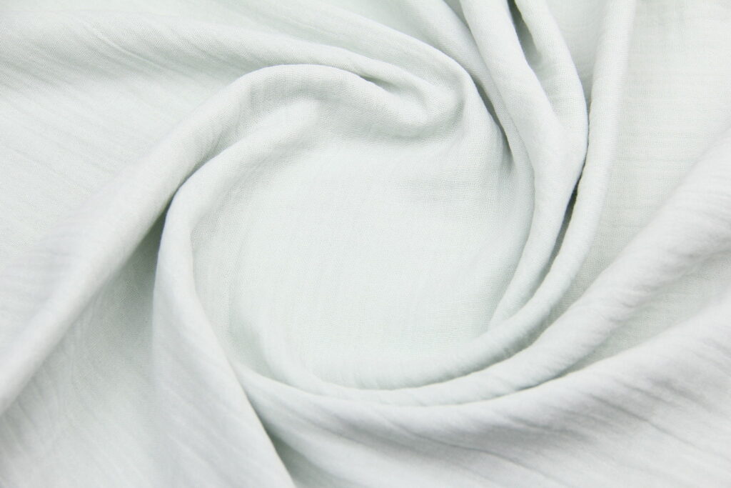 Ткань Муслин жатый двухслойный Светло-мятный, Турция, плотность 120 г/м2, ширина 160 см