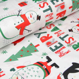 Ткань Ранфорс Merry Christmas Белый, Турция, ширина 240 см, плотность 135 г/м2