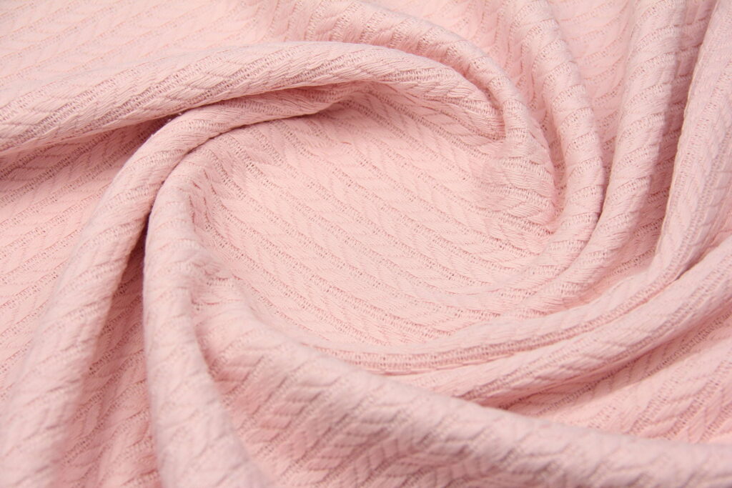 Ткань Пике Косичка Розовый, плотность 310 г/м2, ширина 240 см