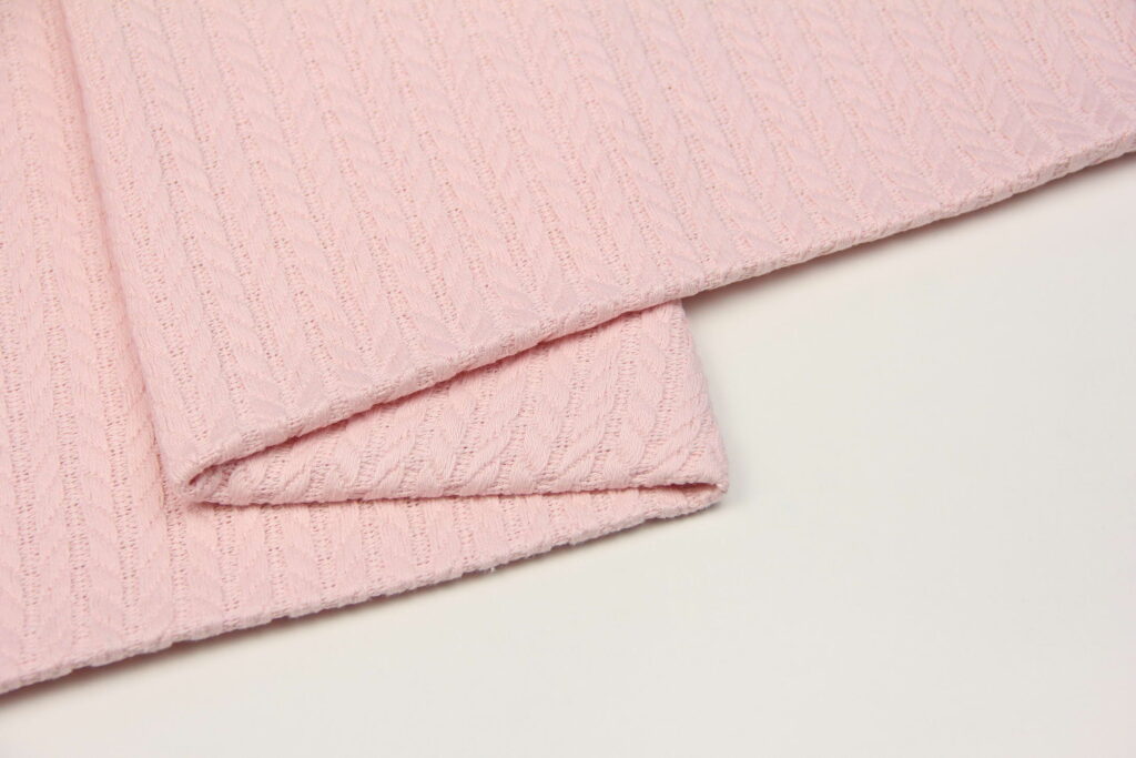 Ткань Пике Косичка Розовый, плотность 310 г/м2, ширина 240 см
