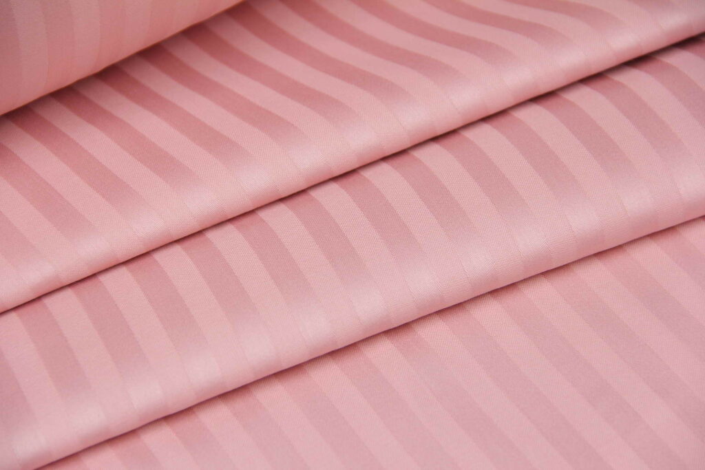 Ткань Страйп-сатин премиум SSW19 Розово-пудровый, Турция, ширина 240см, плотность 130 г/м2