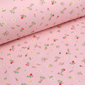 Ткань Фланель Цветочное конфети Розовый, Турция, ширина 240 см, плотность 160 г/м2