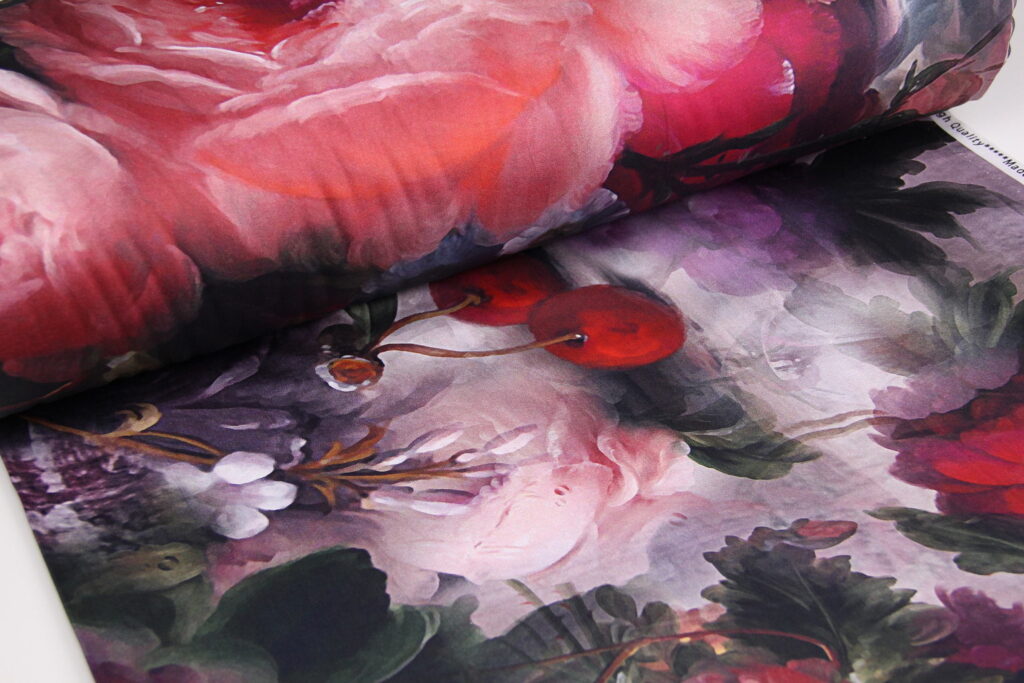Ткань Сатин набивной Роскошные цветы, Турция, ширина 240 см