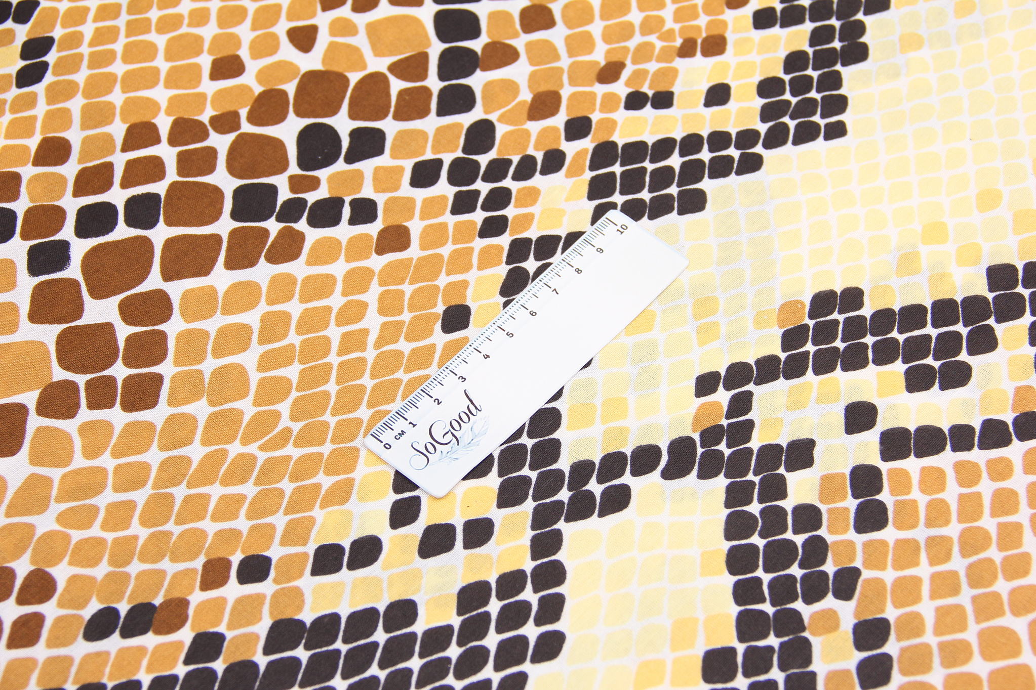 Ткань Ранфорс Питон Коричневый и желтый, Турция, ширина 240 см, 70% хлопок 30% ПЭ