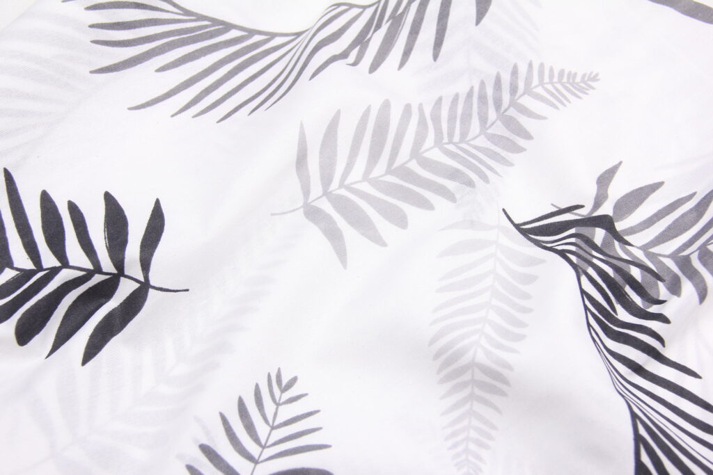 Ткань Ранфорс Листья пальмы Серый, Турция, ширина 240 см, 70% хлопок 30% ПЭ