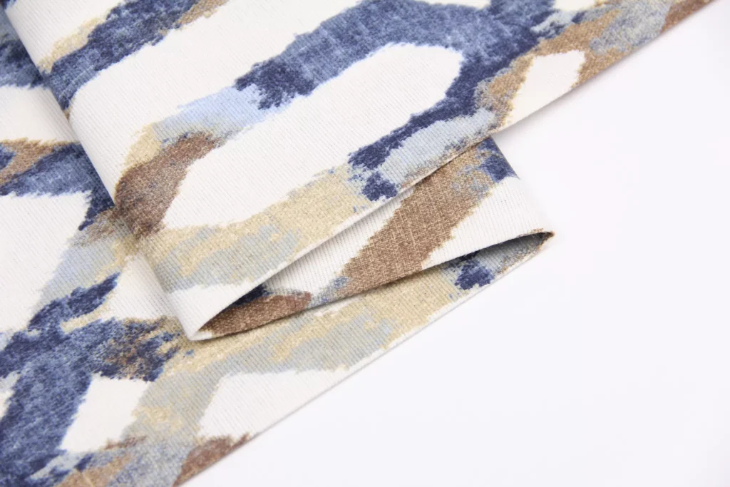 Тканина скатертна з тефлоновим просоченням Плетіння Фігаро Синій V12