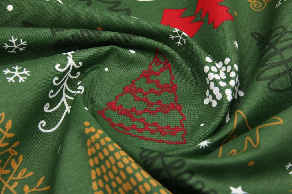 Тканина скатертна з тефлоновим просоченням Декоративна ялинка Зелений