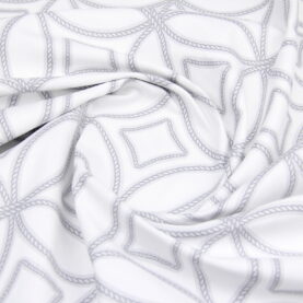 Тканина скатертинна з тефлоновим просоченням Візерунок Сірий на білому