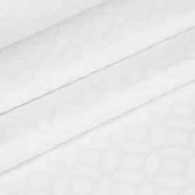 Тканина скатертна сатин-жаккард з тефлоновим просоченням Калейдоскоп Білий