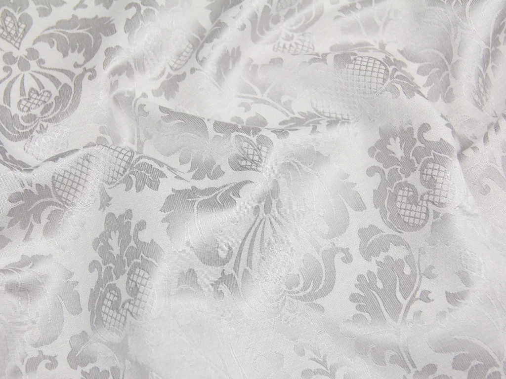 Тканина скатертна сатин-жаккард з тефлоновим просоченням Севілія Світло-сірий
