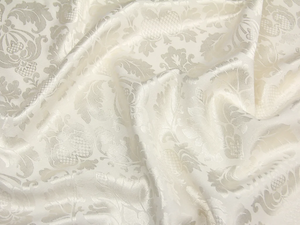 Тканина скатертна сатин-жаккард з тефлоновим просоченням Севілія Молочний