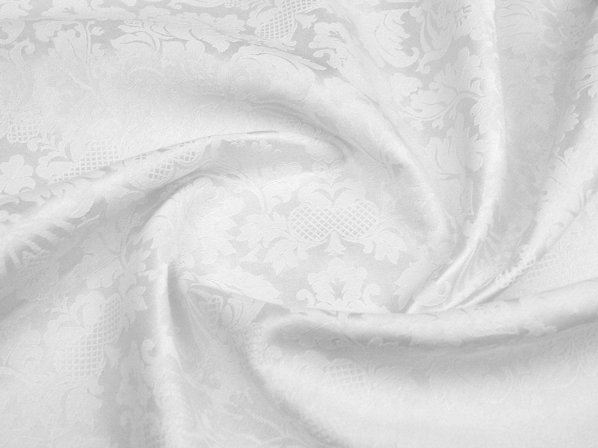 Тканина скатертна сатин-жаккард з тефлоновим просоченням Севілія Білий