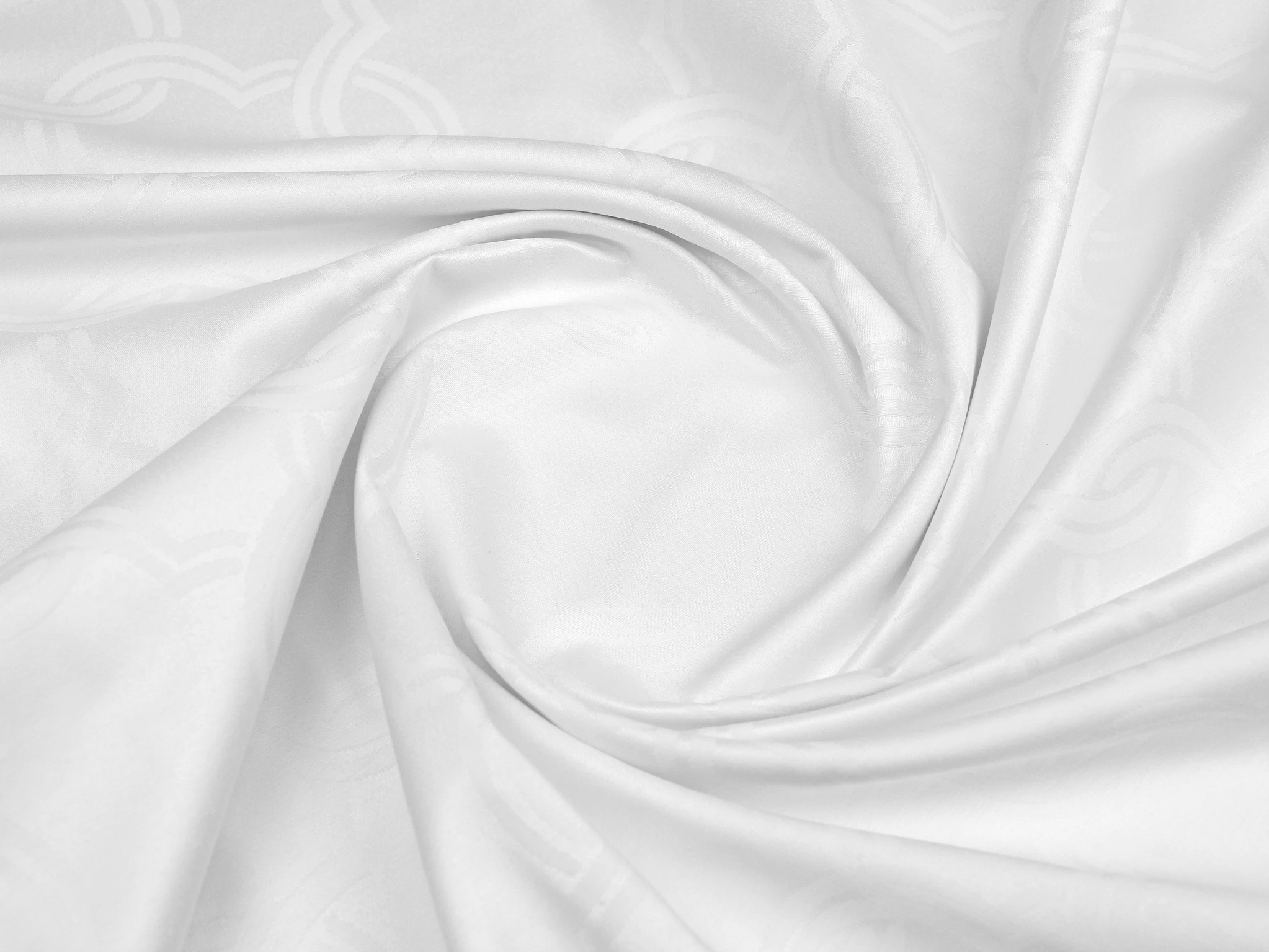 Тканина скатертна сатин-жаккард з тефлоновим просоченням Чотирилислик Білий