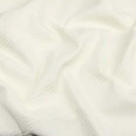 Тканина Вафельне полотно Шахматка Молочний, Туреччина, ширина 235 см, щільність 245 г/м2