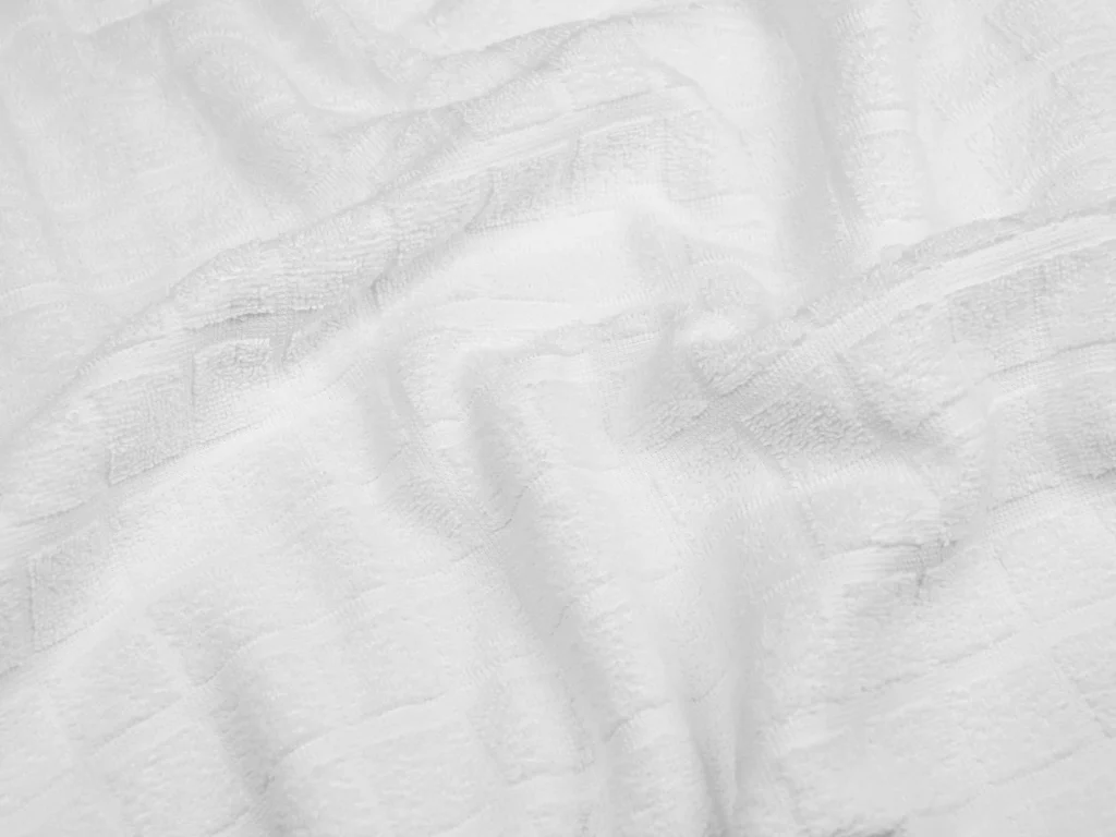 Махра двостороння Жаккард Клітинка Білий, 100% Бавовна, ширина 215 см, щільність 395 г/м2