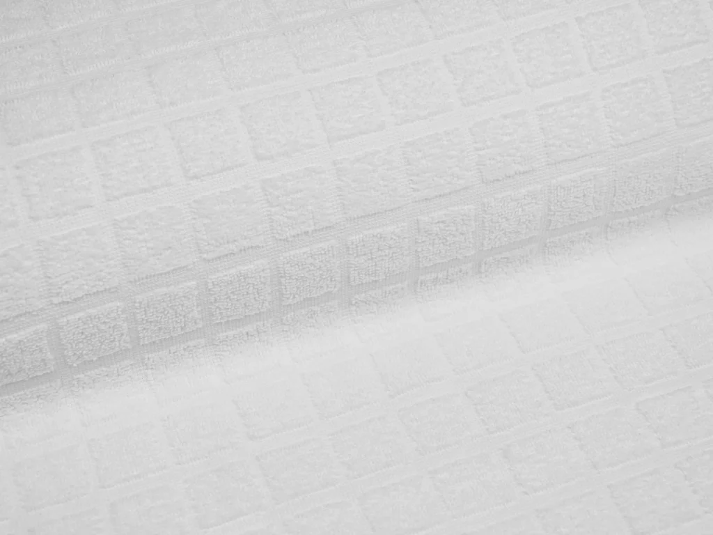 Махра двостороння Жаккард Клітинка Білий, 100% Бавовна, ширина 215 см, щільність 395 г/м2